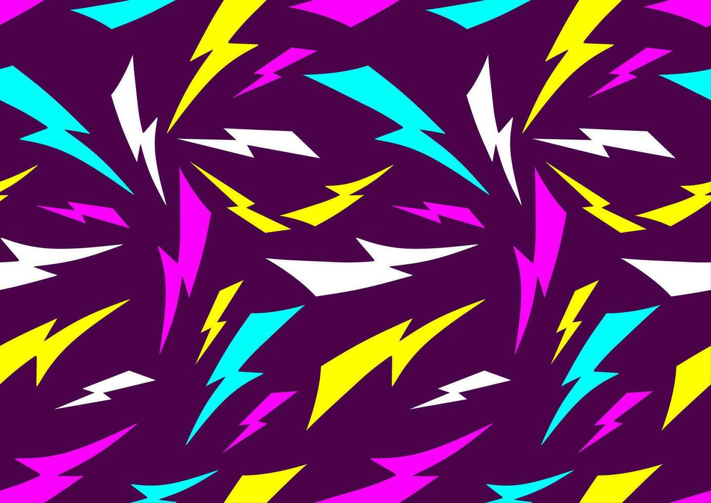 Electric lightning bolt seamless pattern. Vector background.