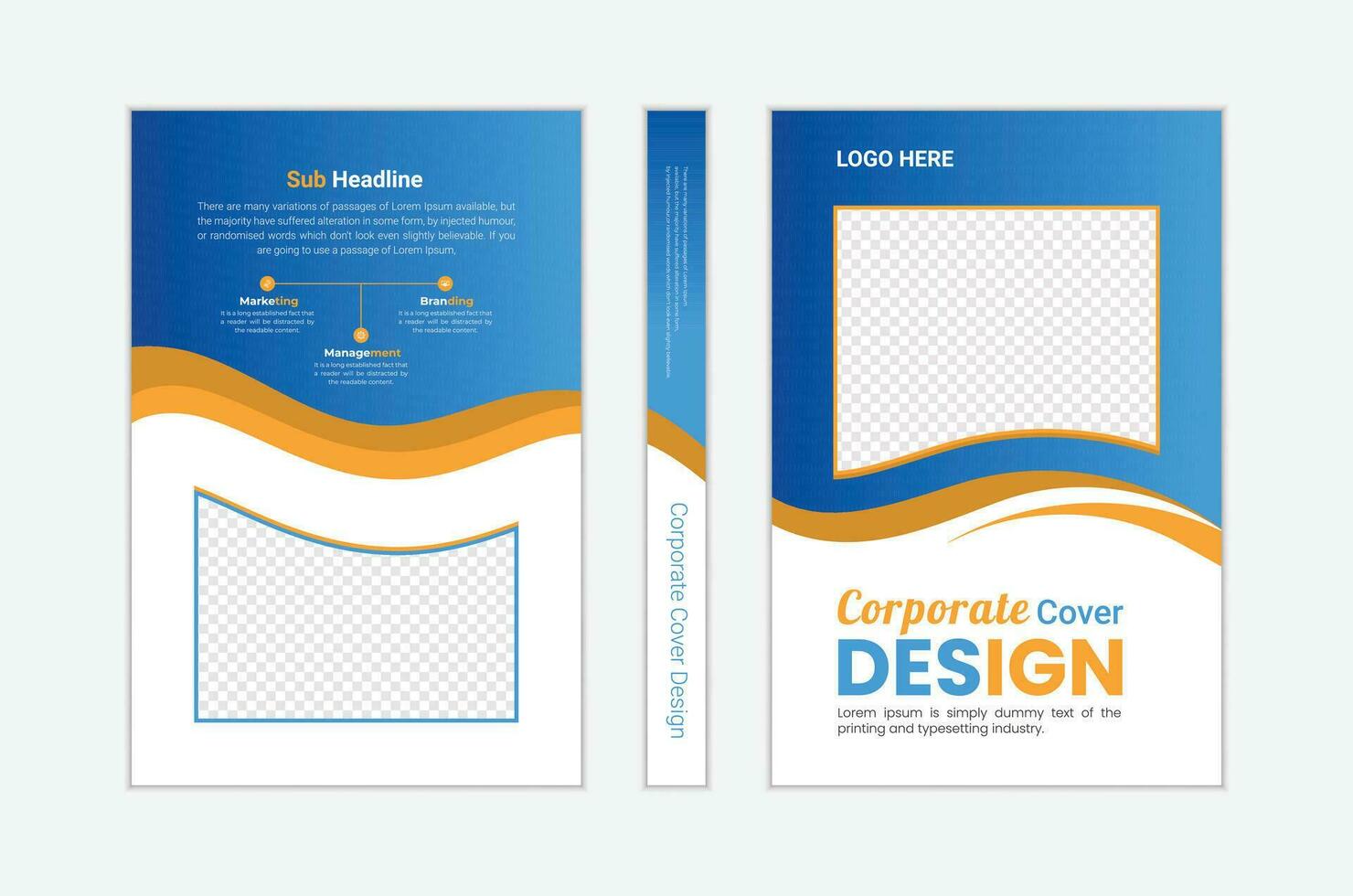 corporate Book cover design for business, school, and college vector