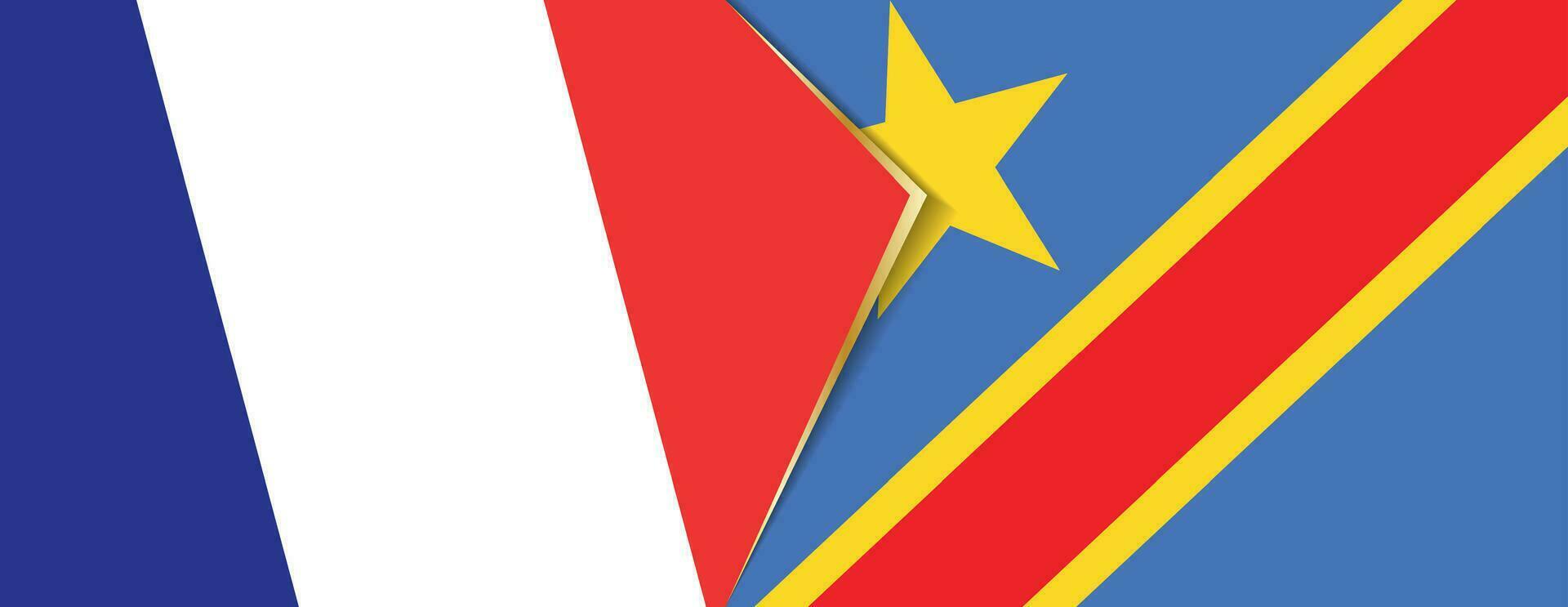 Francia y Dr congo banderas, dos vector banderas