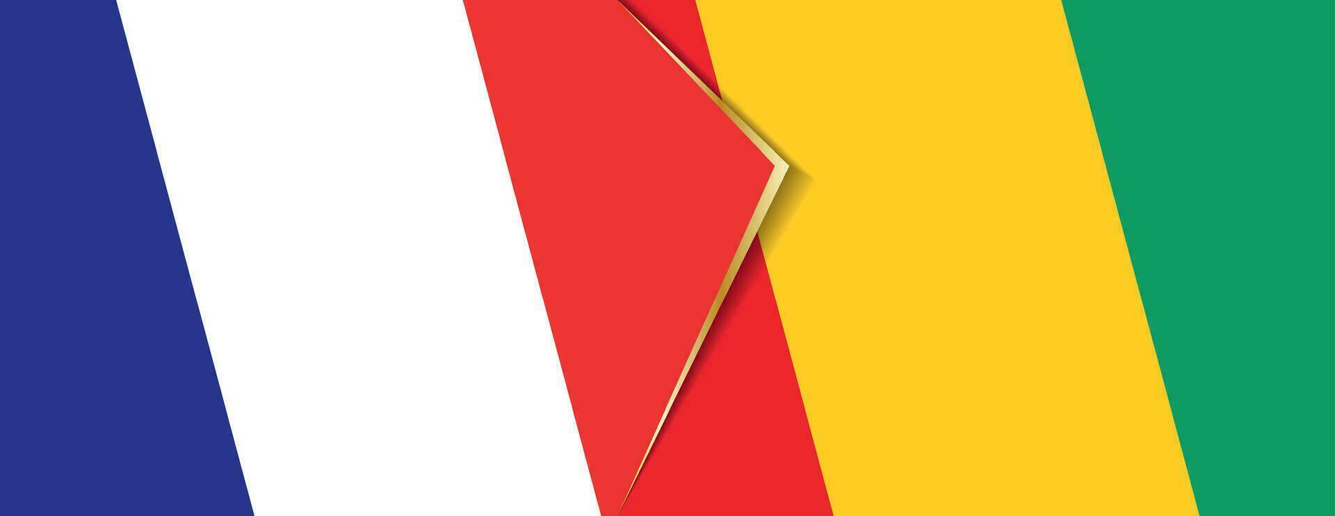 France and Guinea flags, two vector flags.