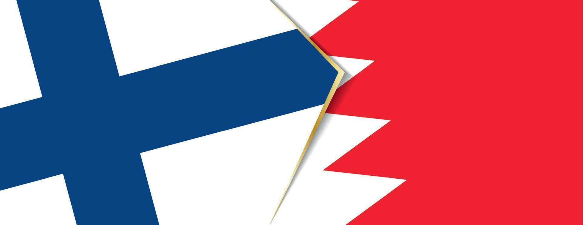 Finland and Bahrain flags, two vector flags.