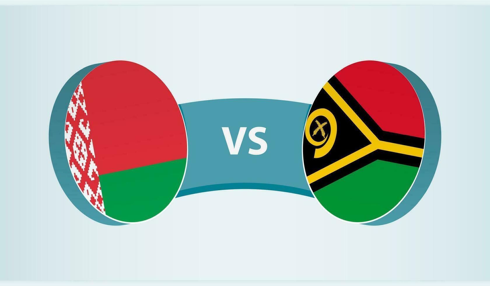 bielorrusia versus vanuatu, equipo Deportes competencia concepto. vector