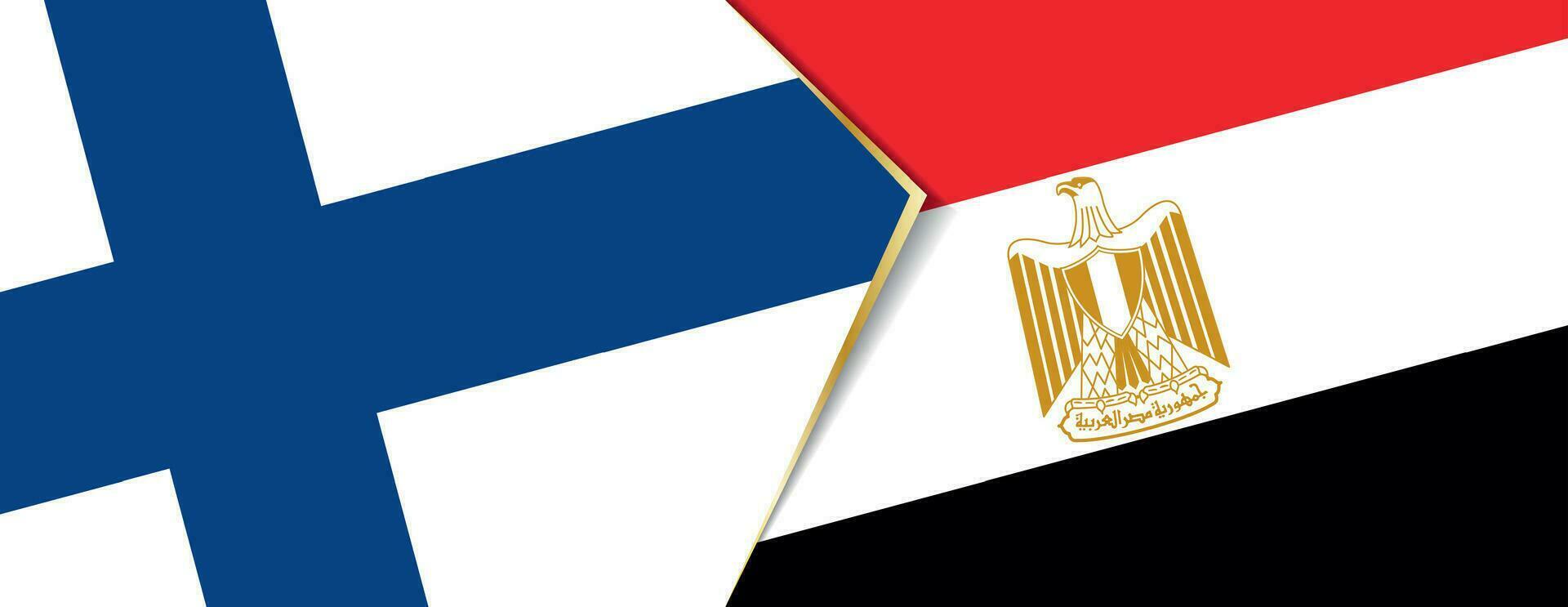 Finland and Egypt flags, two vector flags.