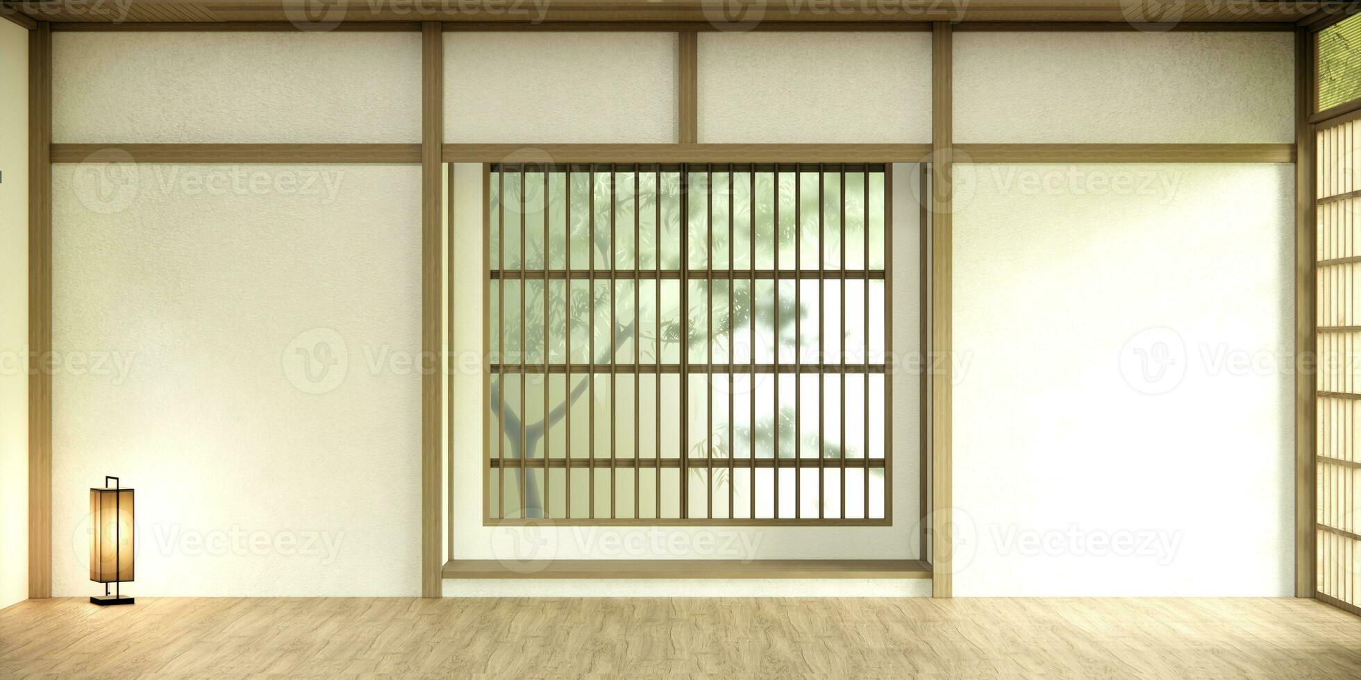 Empty room,Clean japanese minimalist room interior photo