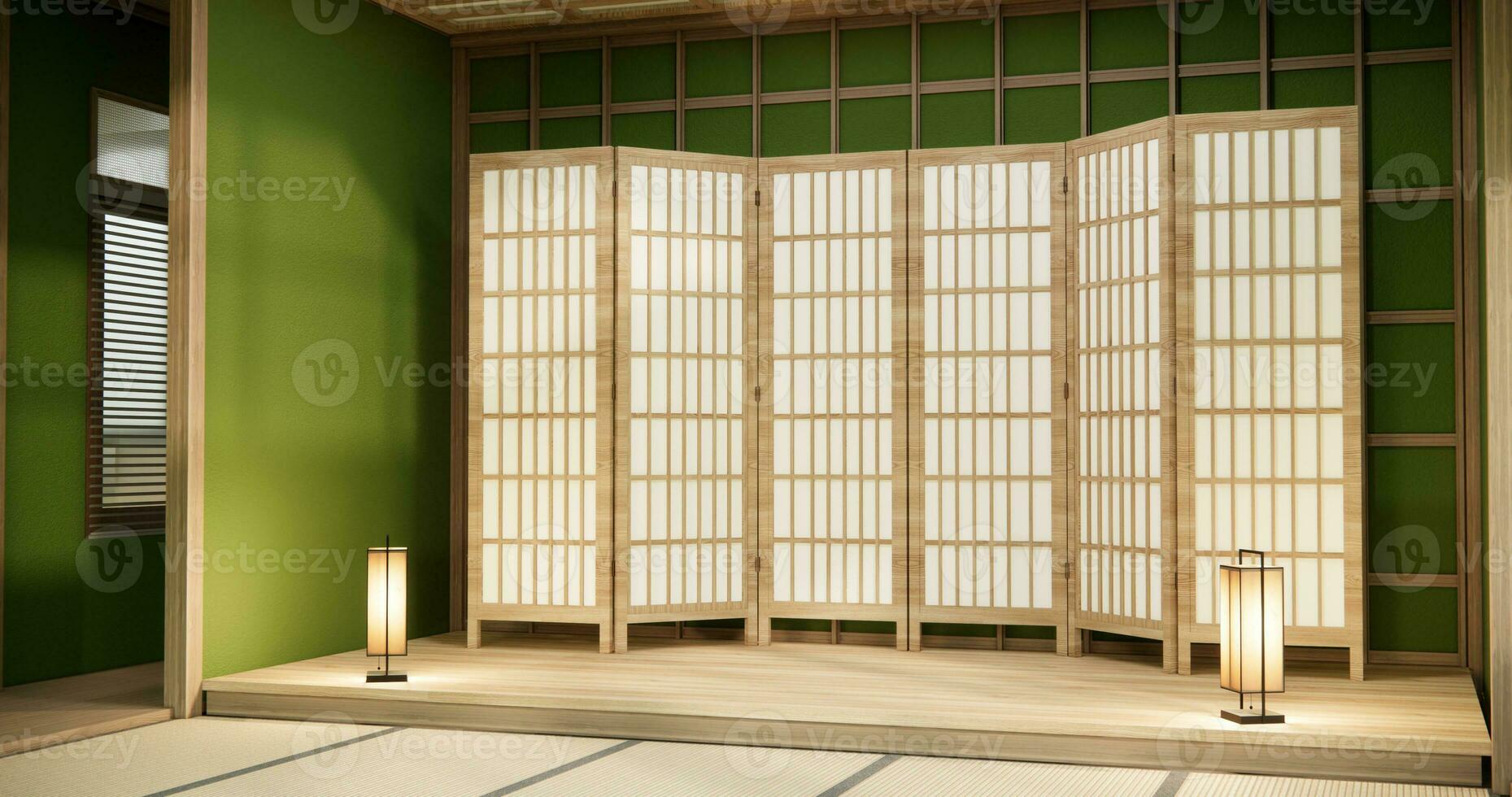 Clean green modern room japanese style. photo