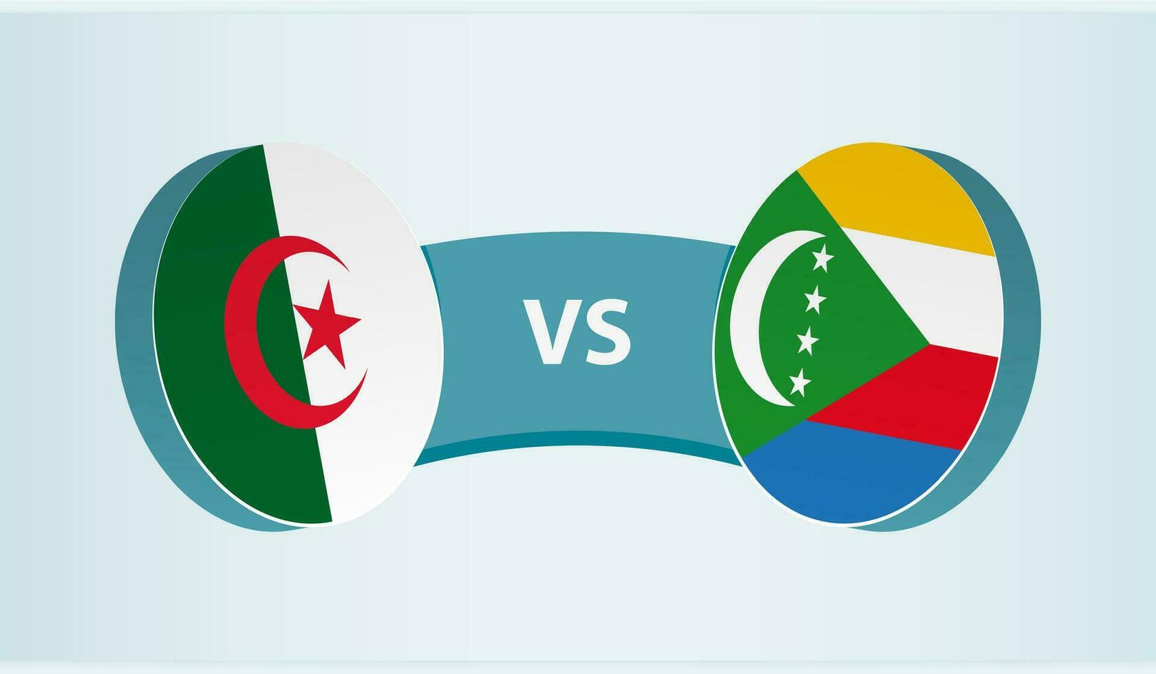 Algeria versus Comoros, team sports competition concept. vector