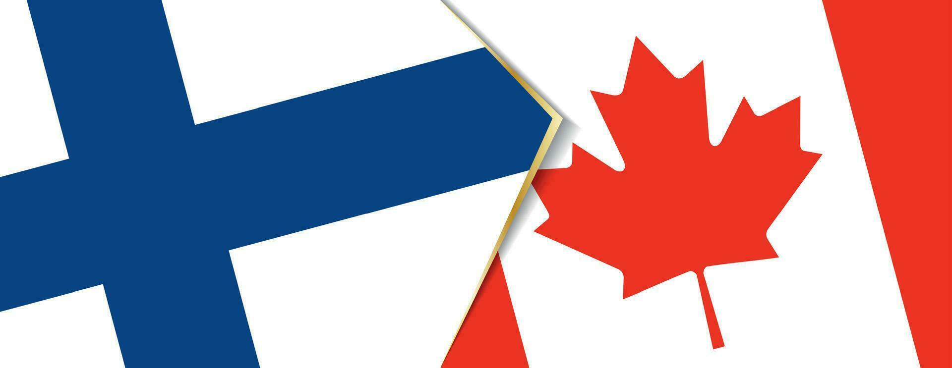 Finlandia y Canadá banderas, dos vector banderas