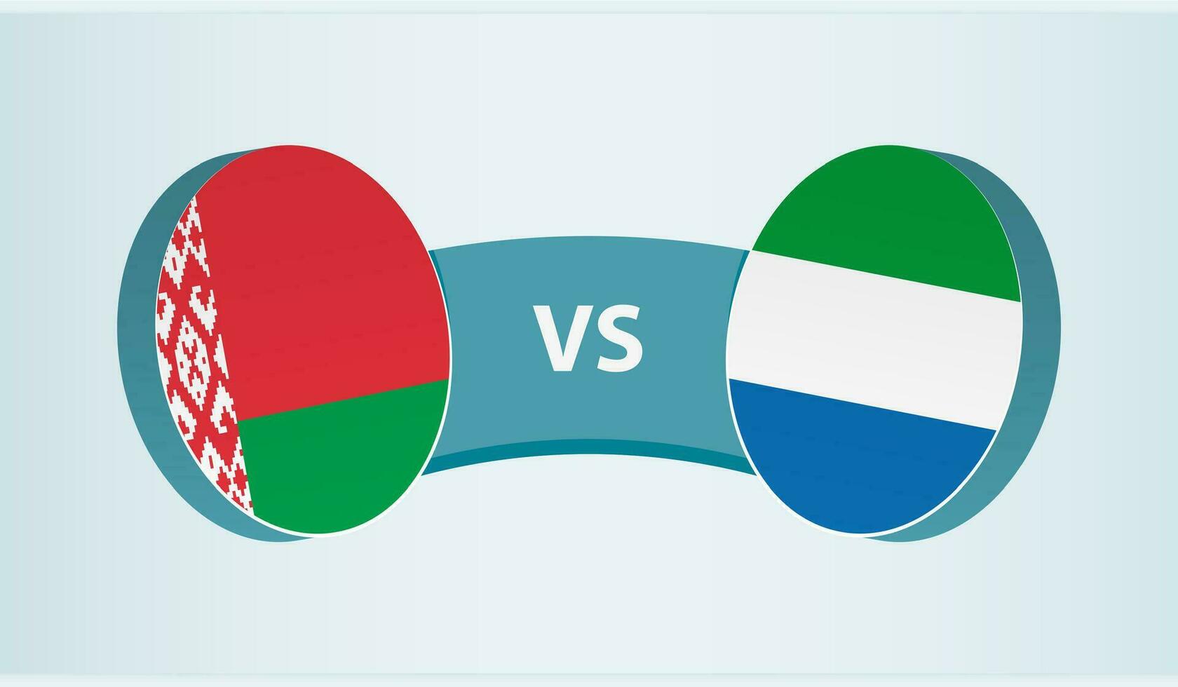 bielorrusia versus sierra leona, equipo Deportes competencia concepto. vector