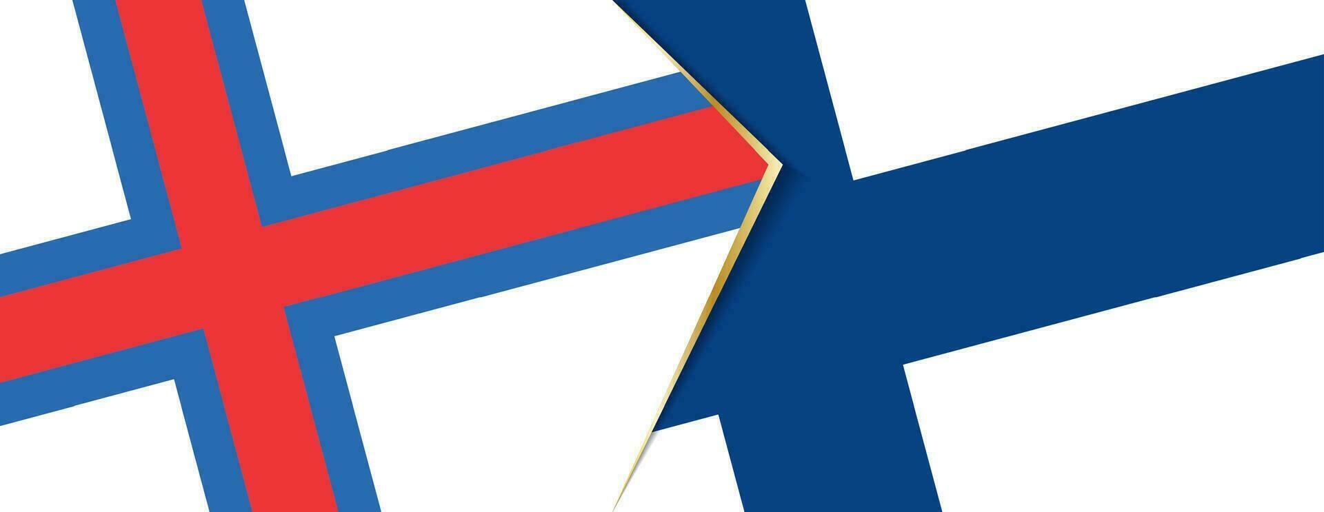 Faroe Islands and Finland flags, two vector flags.