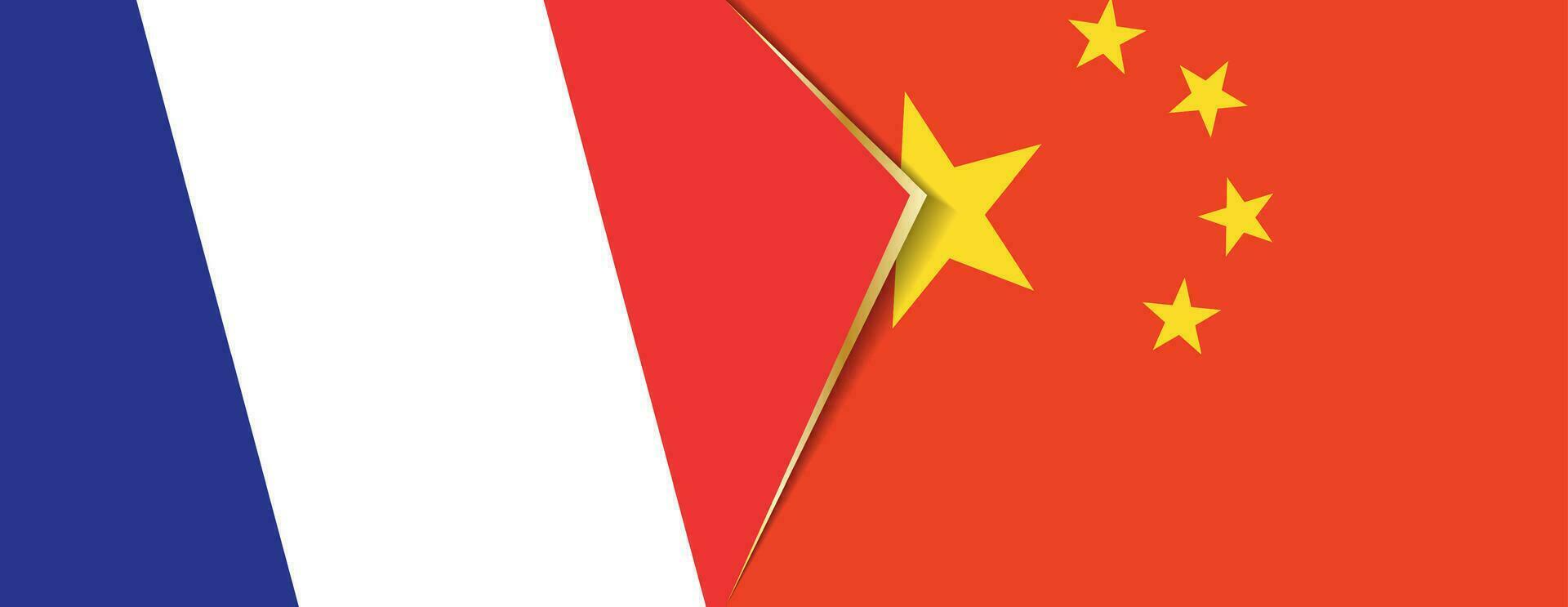 France and China flags, two vector flags.