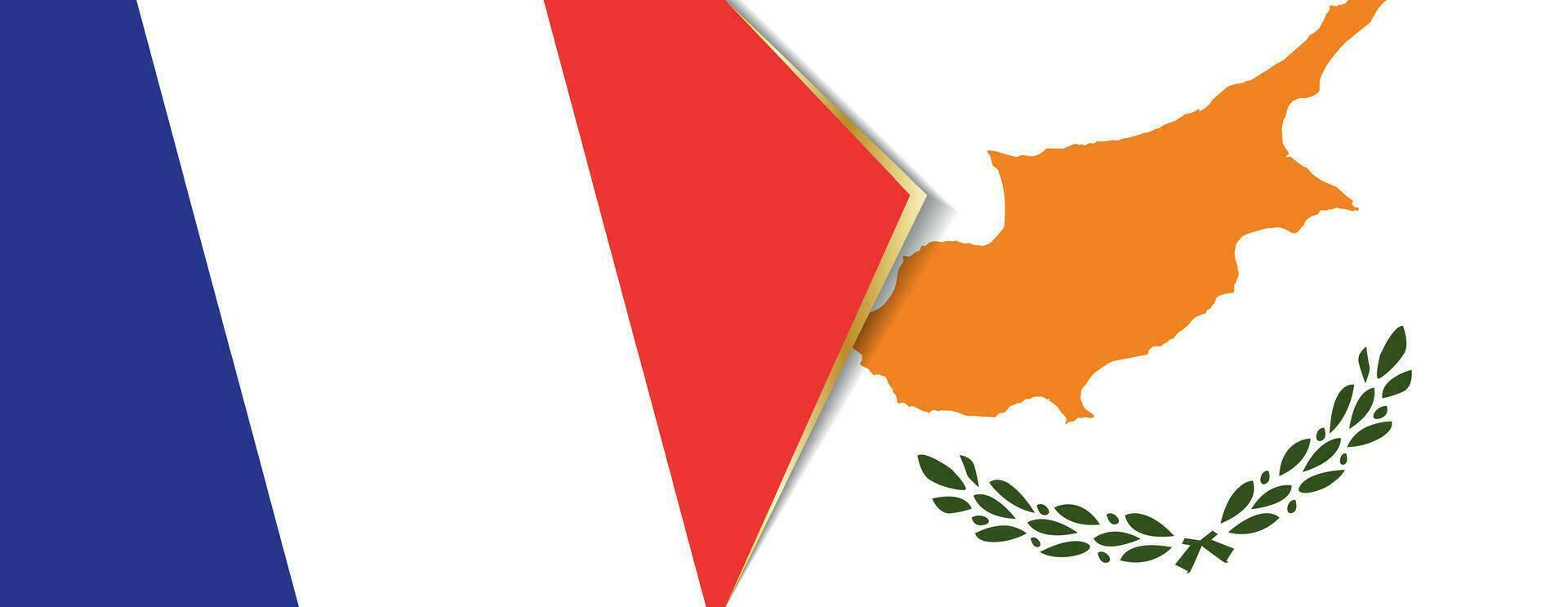 France and Cyprus flags, two vector flags.