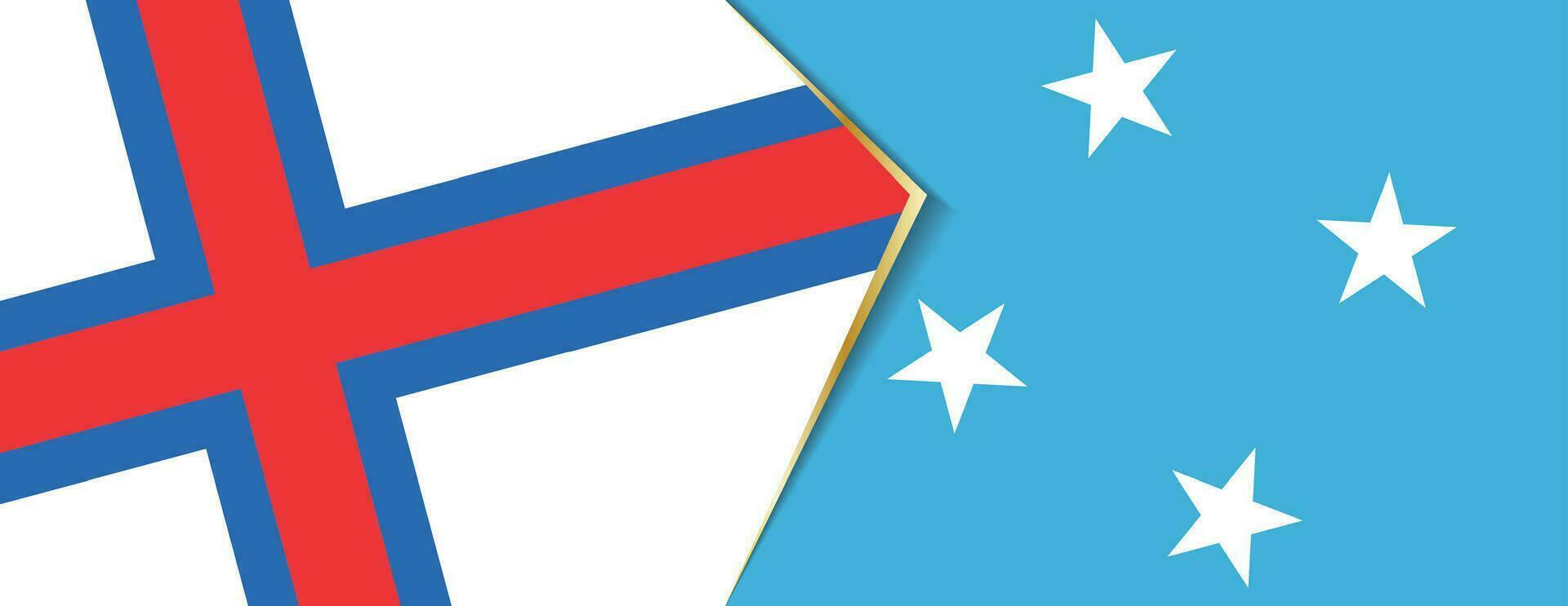 Feroe islas y micronesia banderas, dos vector banderas