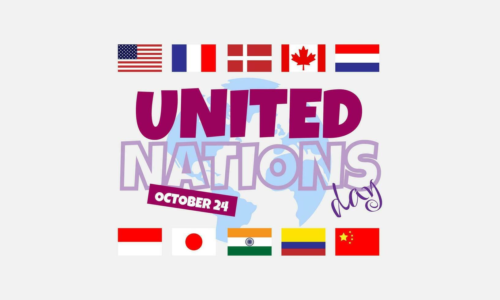 United Nation Day poster in typography style vector