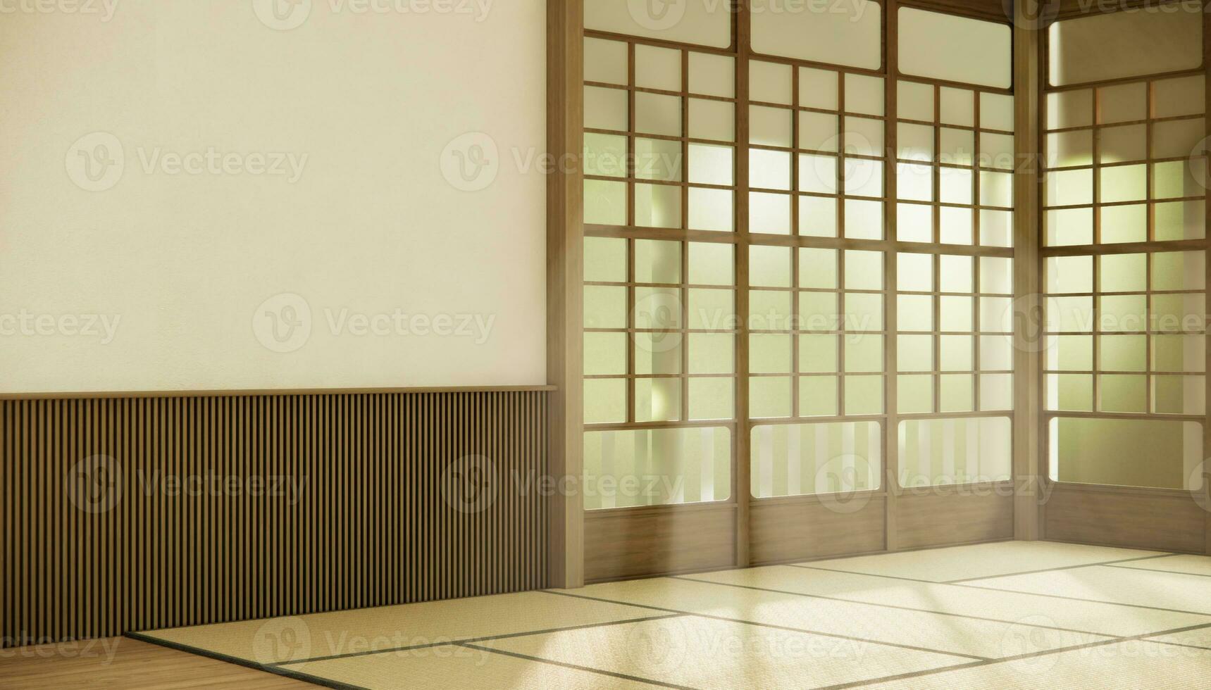 nihon habitación diseño interior con puerta papel y pared habitación japonés estilo. foto