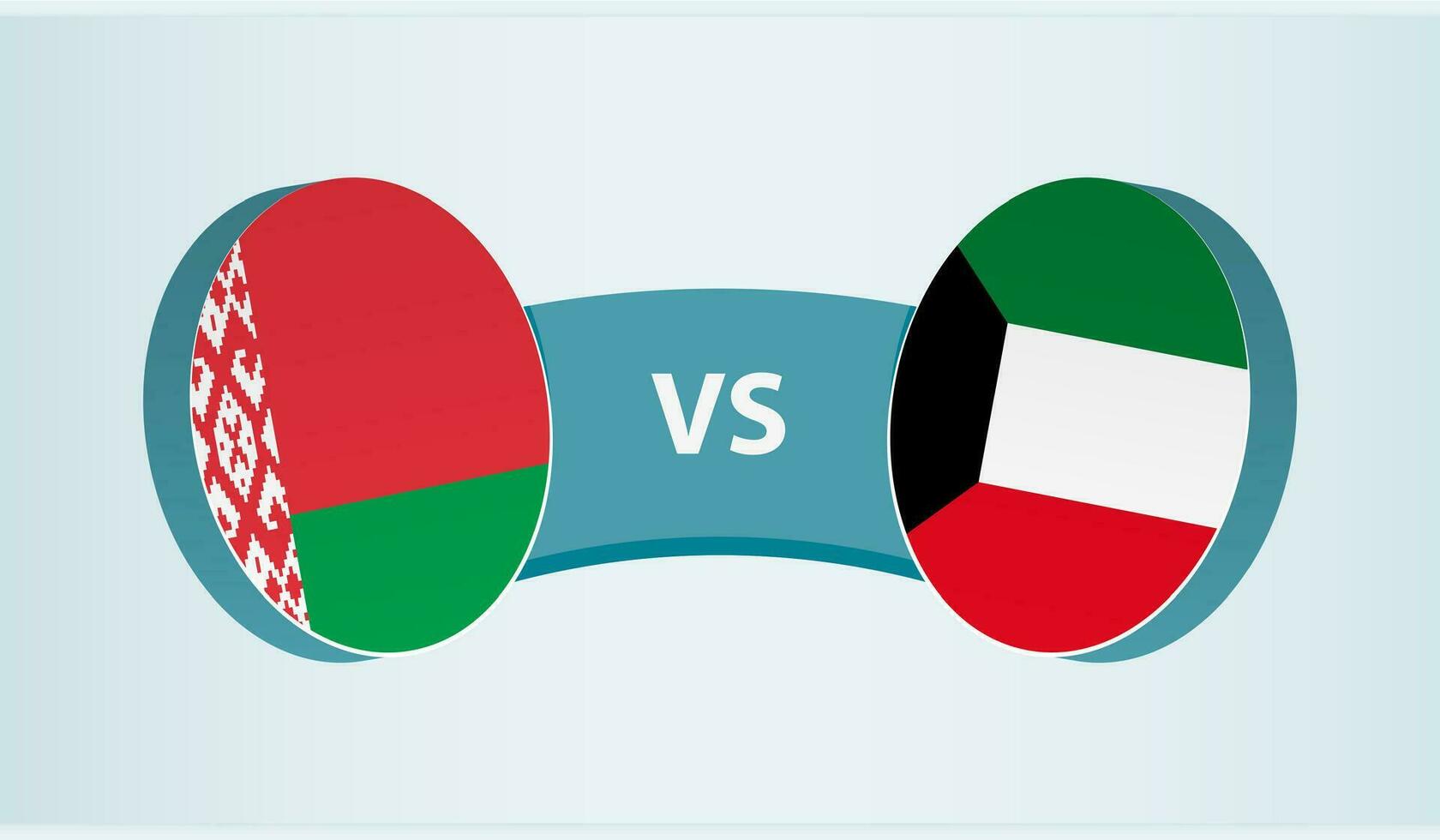 bielorrusia versus Kuwait, equipo Deportes competencia concepto. vector