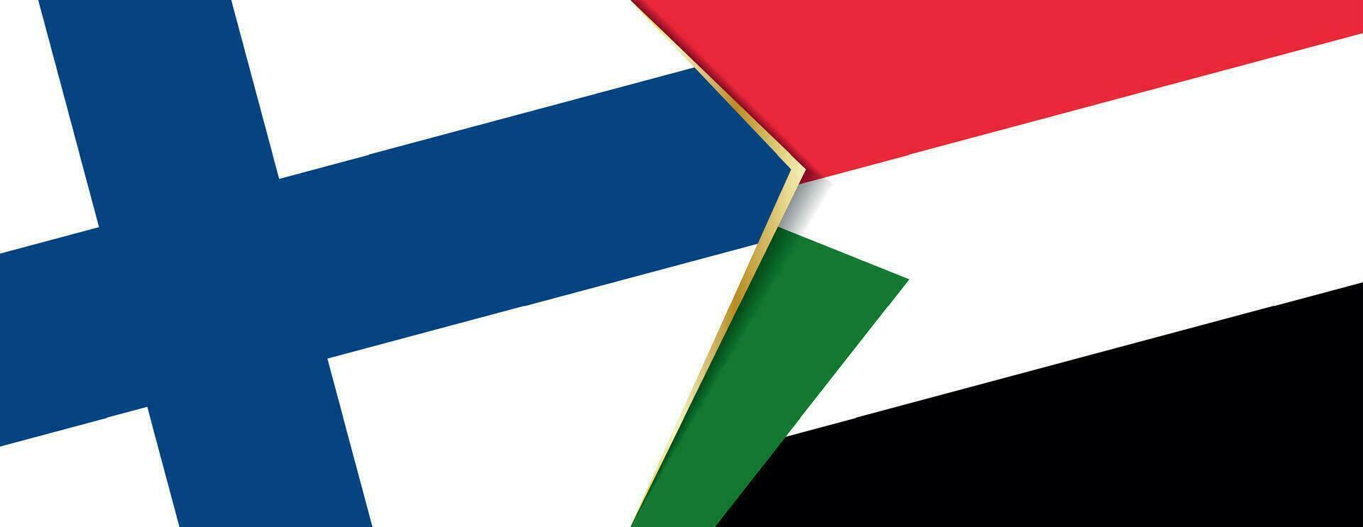 Finland and Sudan flags, two vector flags.