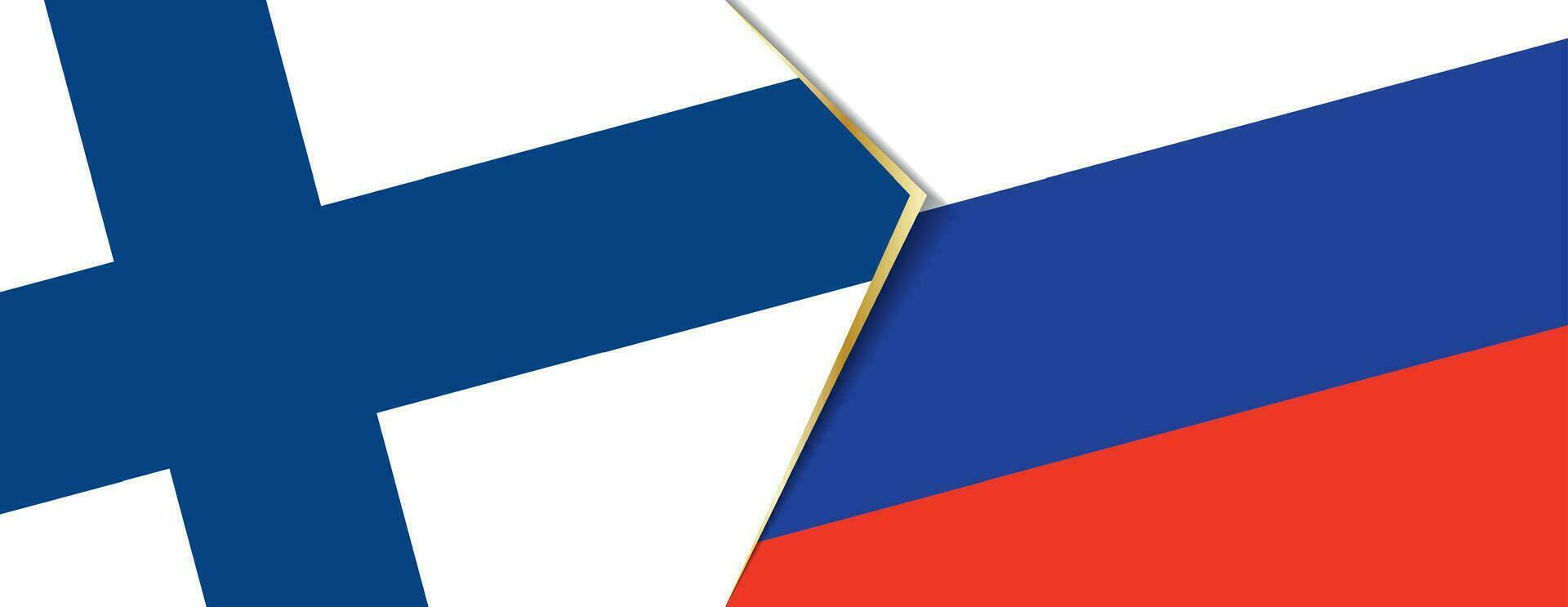 Finlandia y Rusia banderas, dos vector banderas