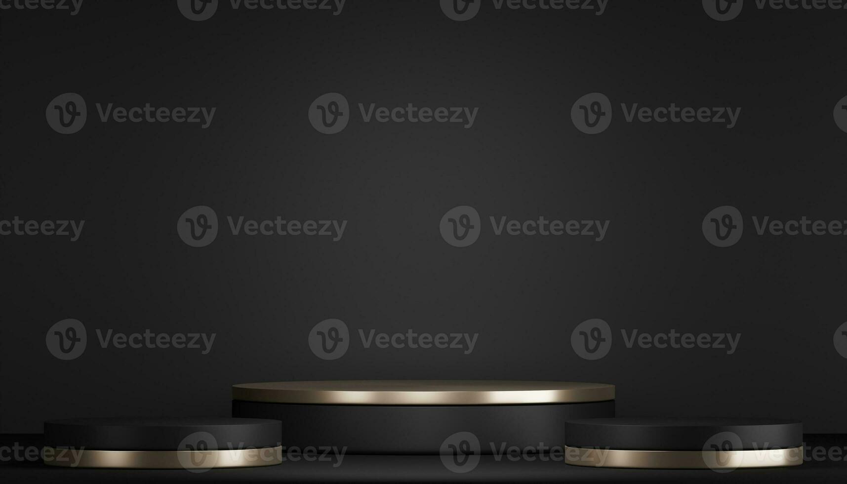 Fashion product background and stand black podium display with blank backdrops. photo