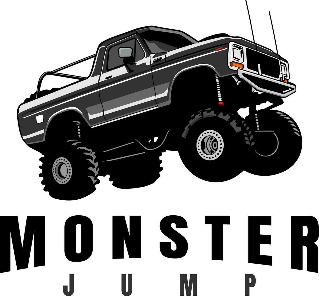 vector de diseño de ilustración de camión monstruo