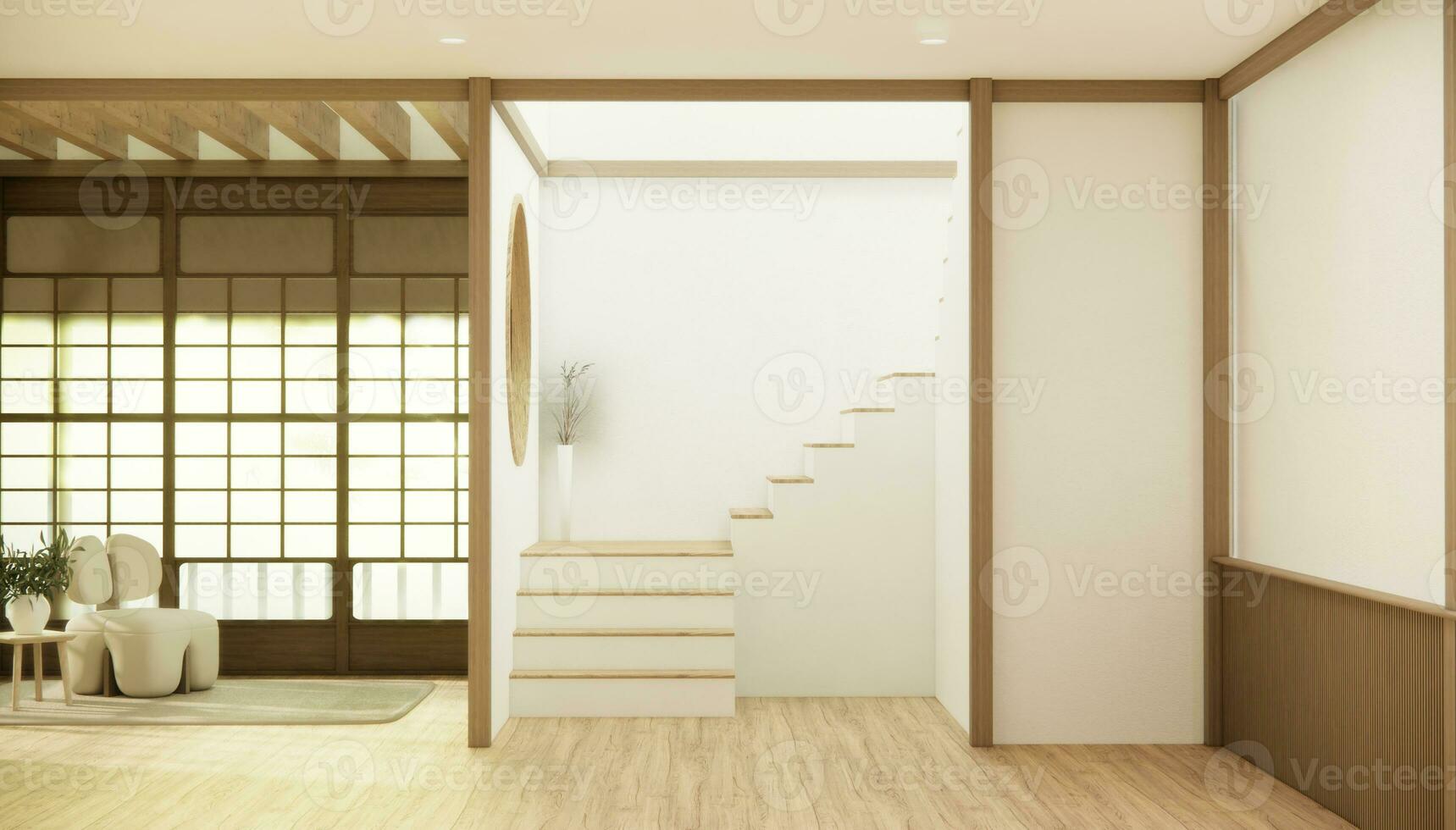 Nihon room design interior with door paper and wall room japanese style. photo