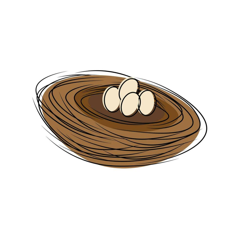 Nest Simple Line Art Illustration Logo vector