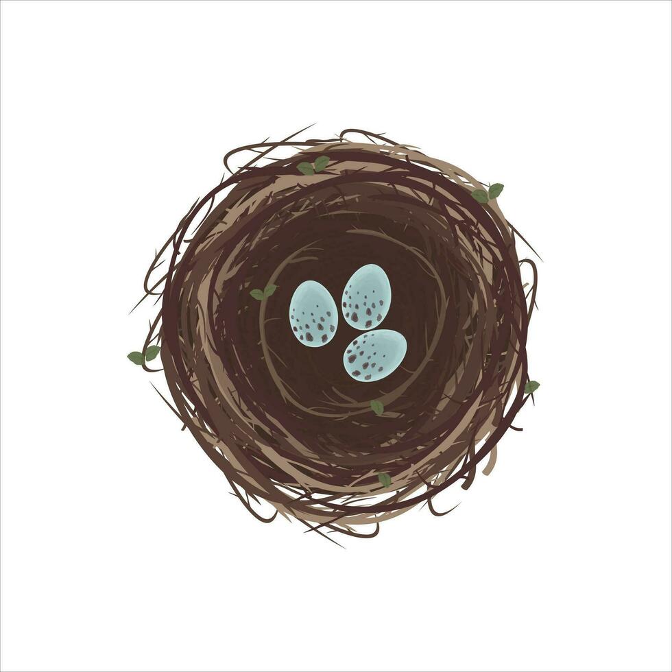 sencillo ilustración logo de un natural nido con huevos vector