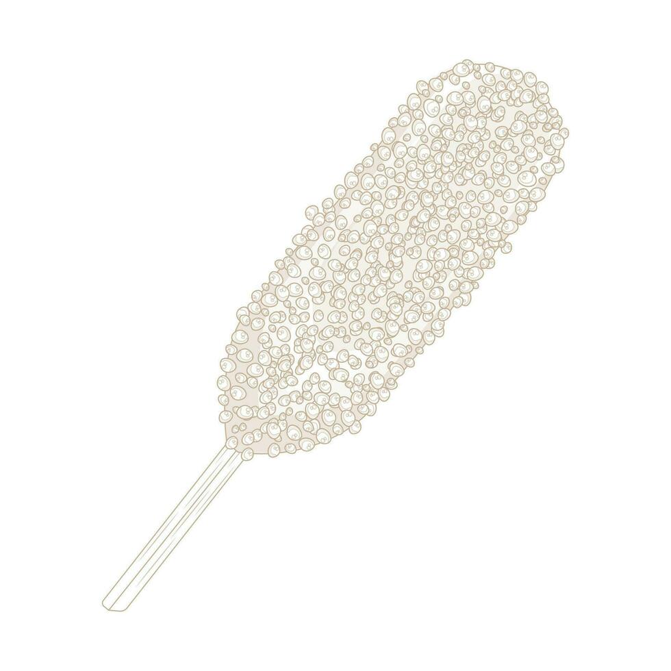 Simple Line art Corndog Bubble crumb or Corndog Bread Crumb Illustration Logo vector