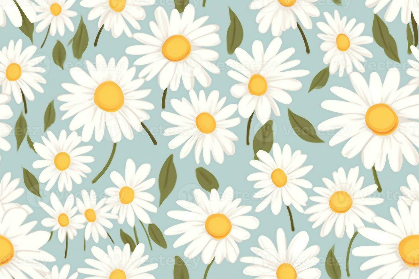 Daisy flower vector seamless pattern illusration floral background. generative ai. photo