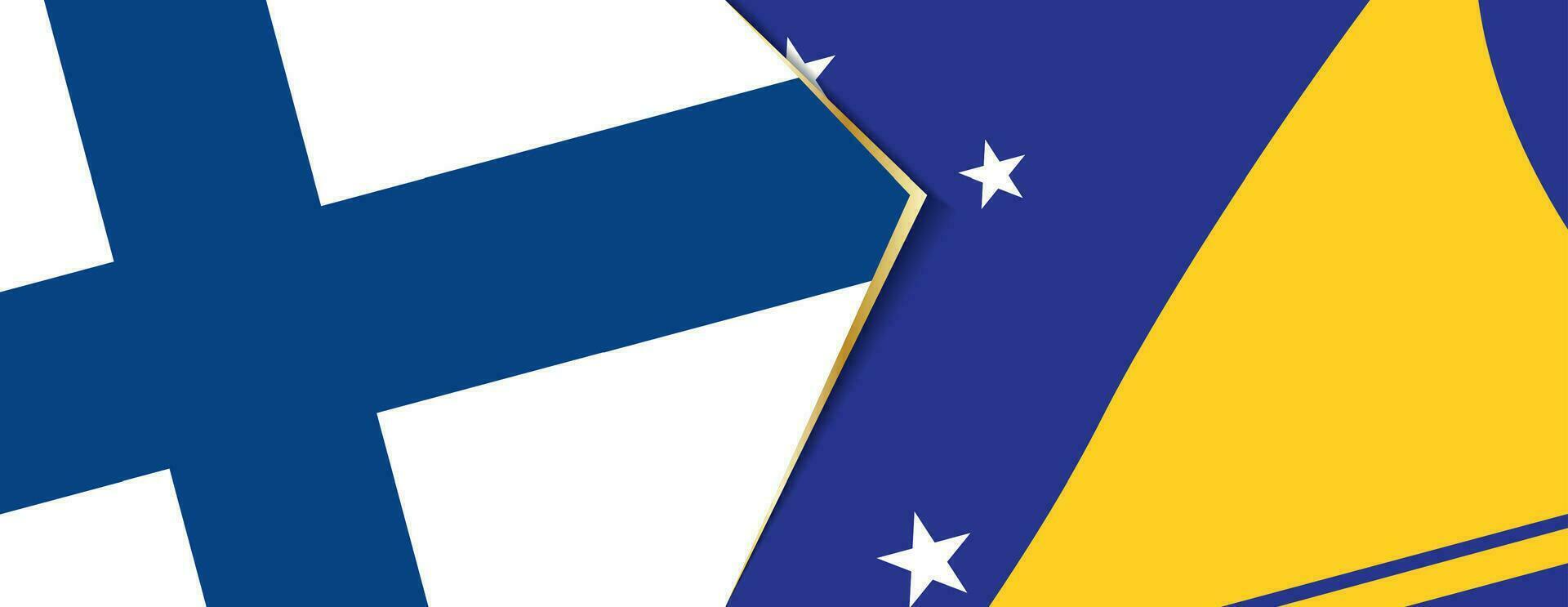Finland and Tokelau flags, two vector flags.