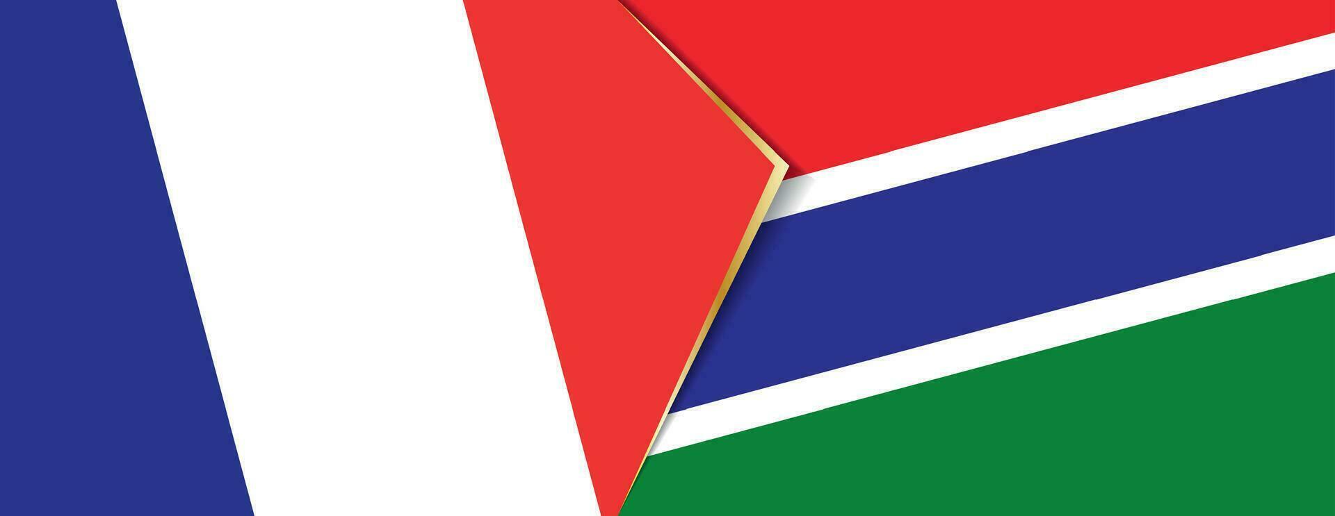 Francia y Gambia banderas, dos vector banderas