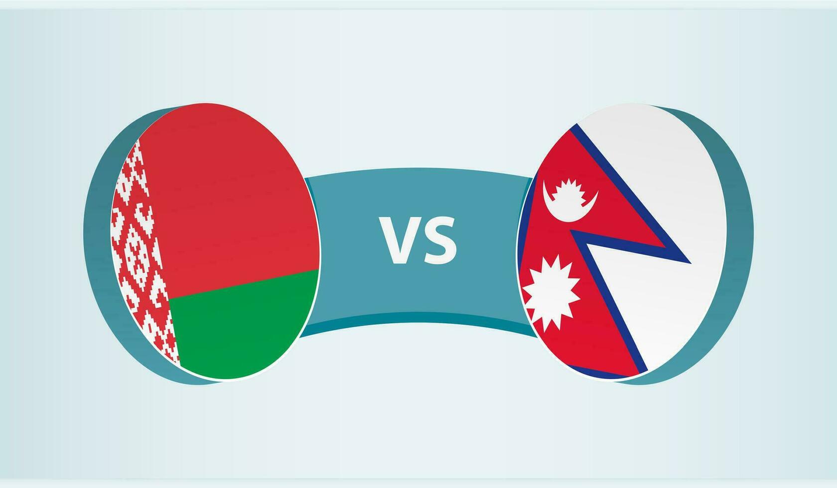 Belarus versus Nepal, team sports competition concept. vector