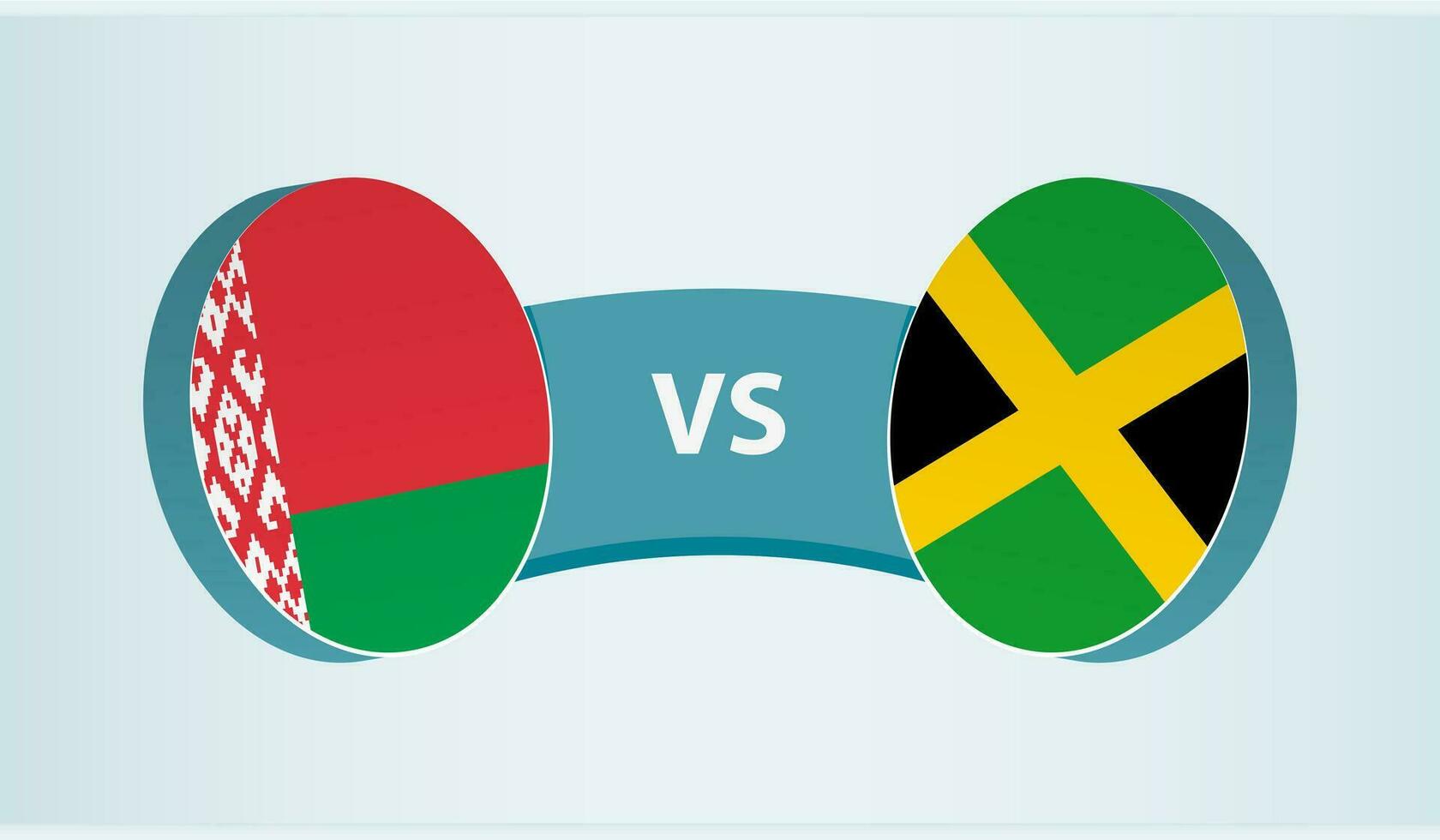 bielorrusia versus Jamaica, equipo Deportes competencia concepto. vector