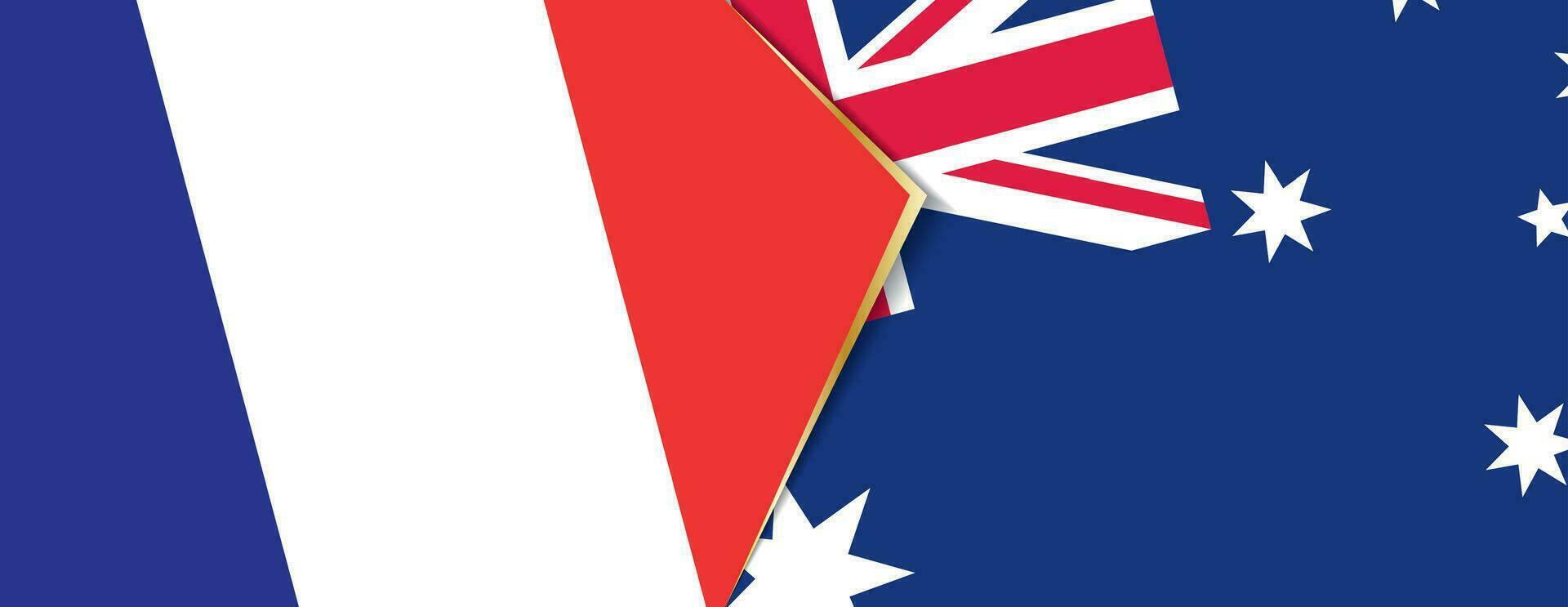 France and Australia flags, two vector flags.