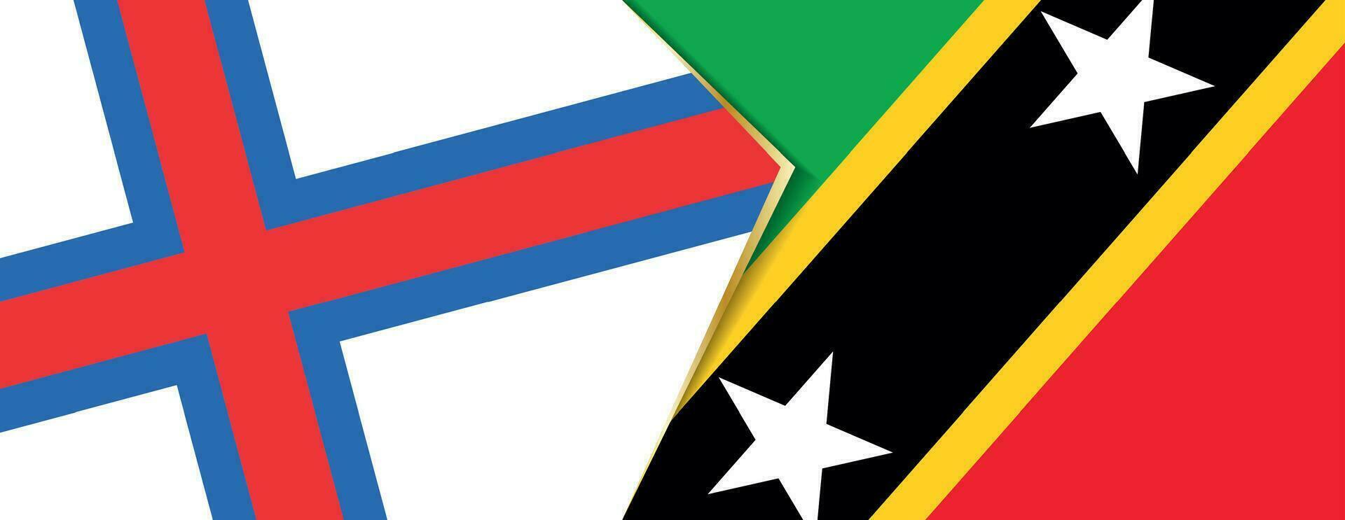 Faroe Islands and Saint Kitts and Nevis flags, two vector flags.