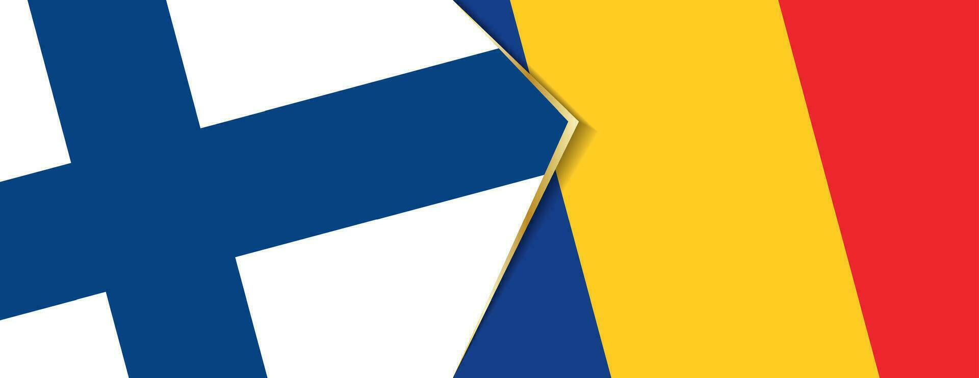Finlandia y Rumania banderas, dos vector banderas