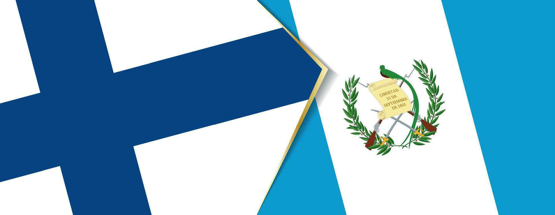 Finland and Guatemala flags, two vector flags.