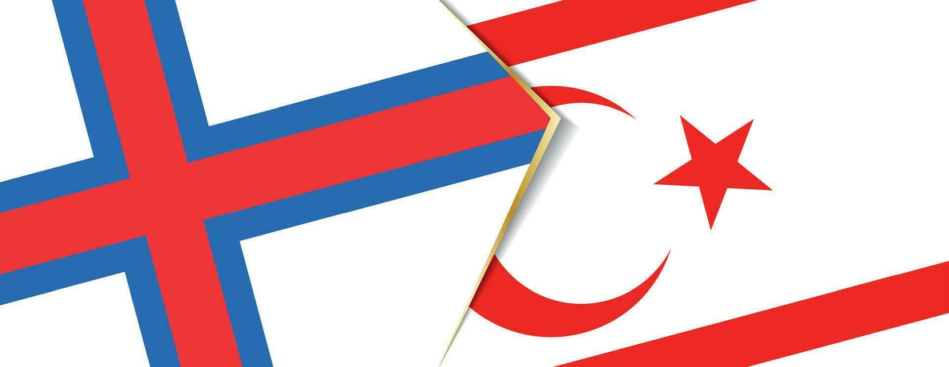 Faroe Islands and Northern Cyprus flags, two vector flags.