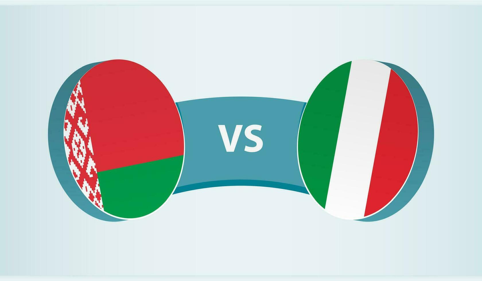 bielorrusia versus Italia, equipo Deportes competencia concepto. vector