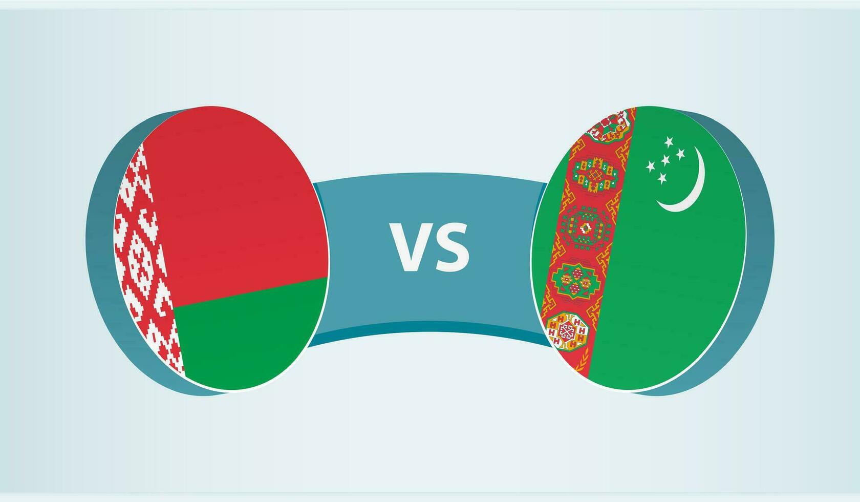 bielorrusia versus turkmenistán, equipo Deportes competencia concepto. vector