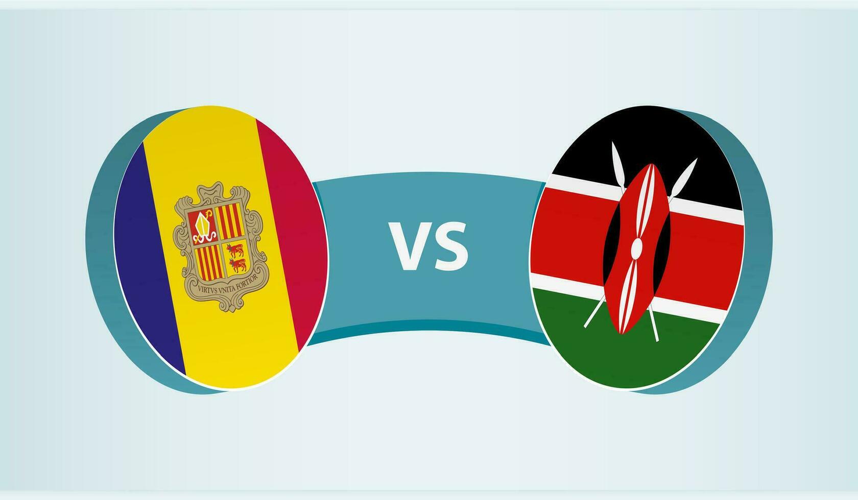 Andorra versus Kenya, team sports competition concept. vector