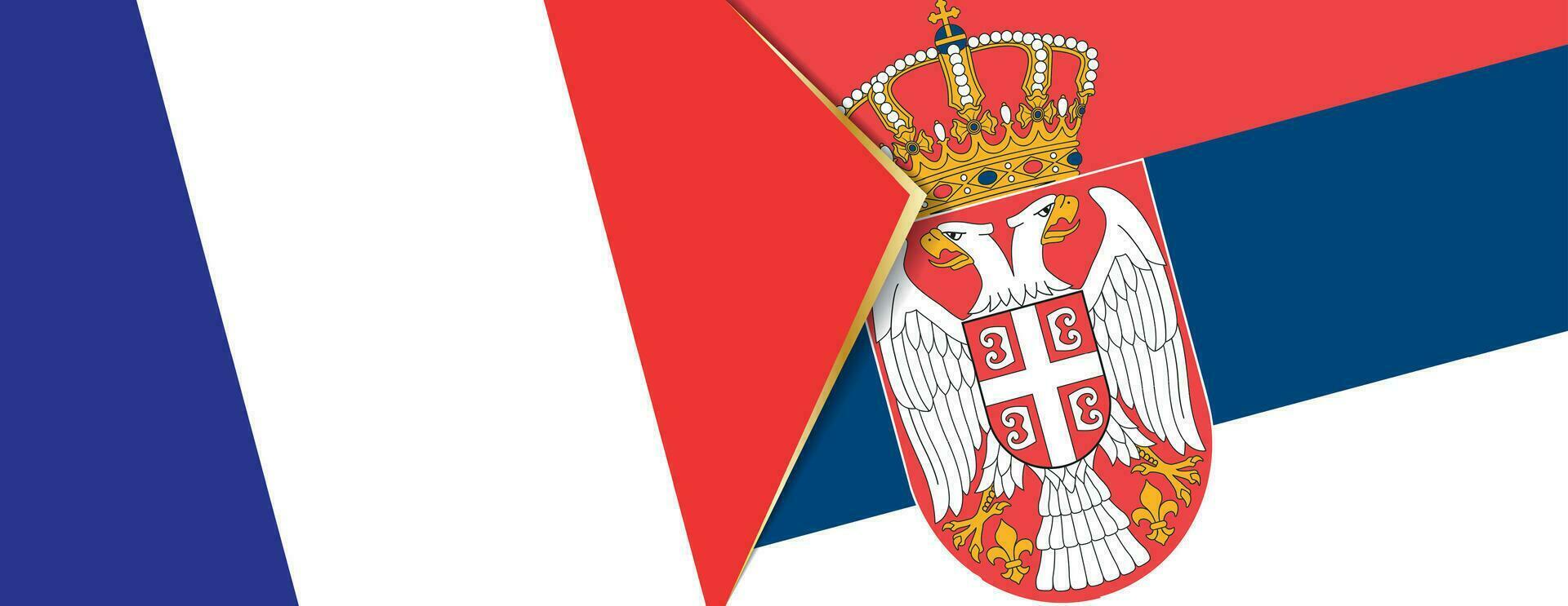 France and Serbia flags, two vector flags.
