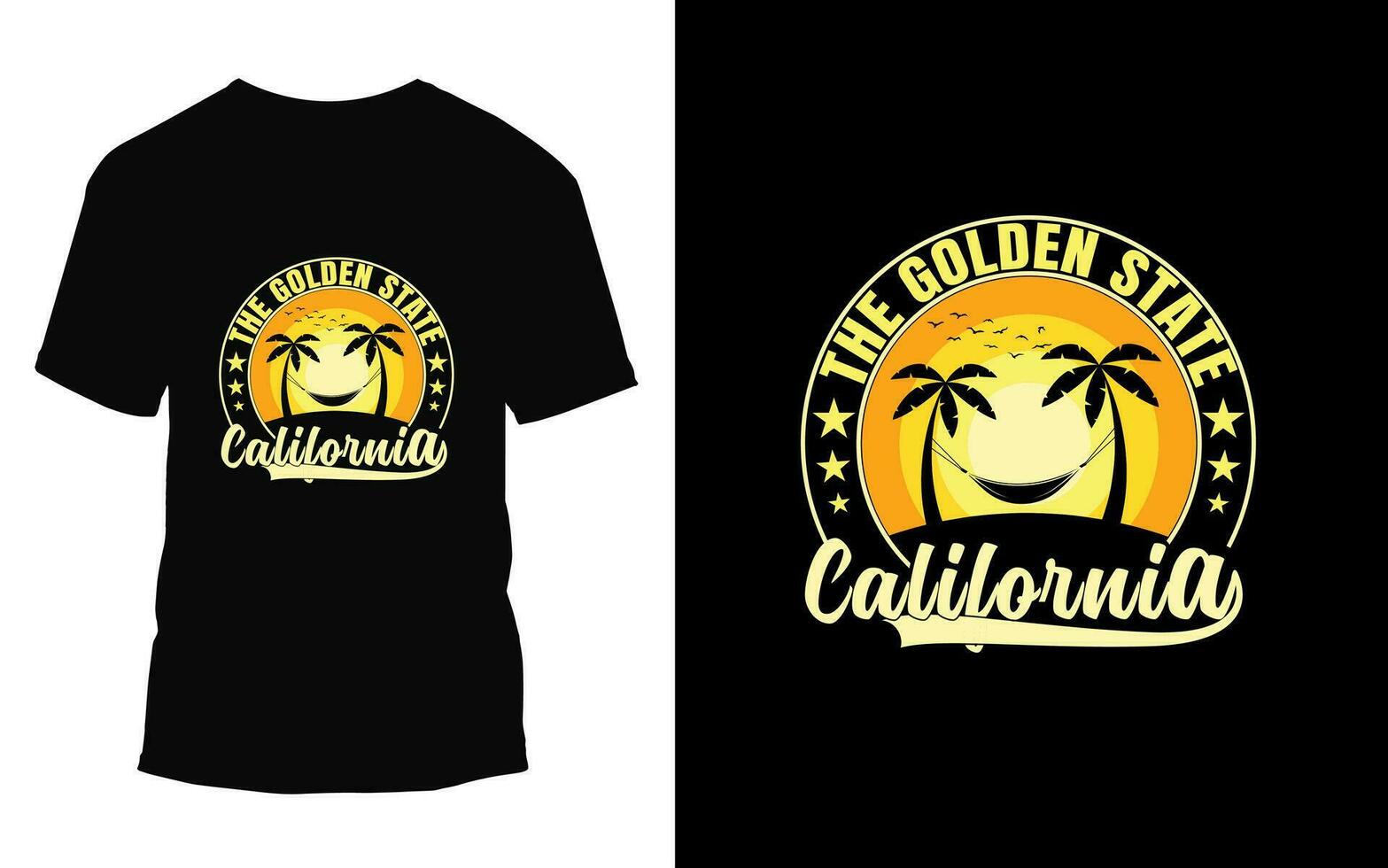 The golden state California T-shirt design vector