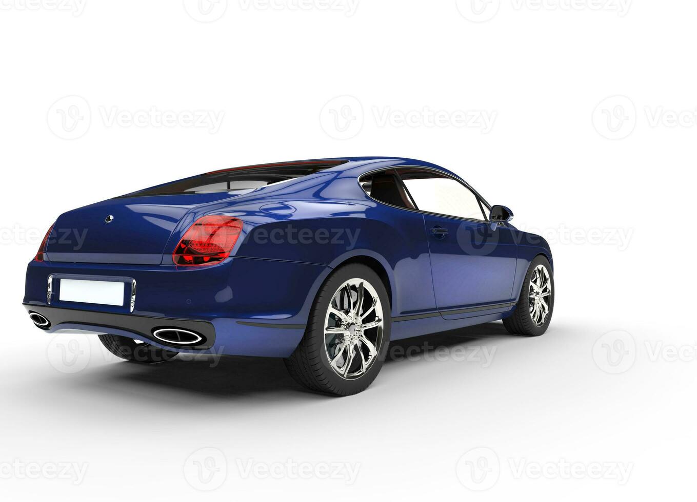 Blue Elegant Car Back View photo