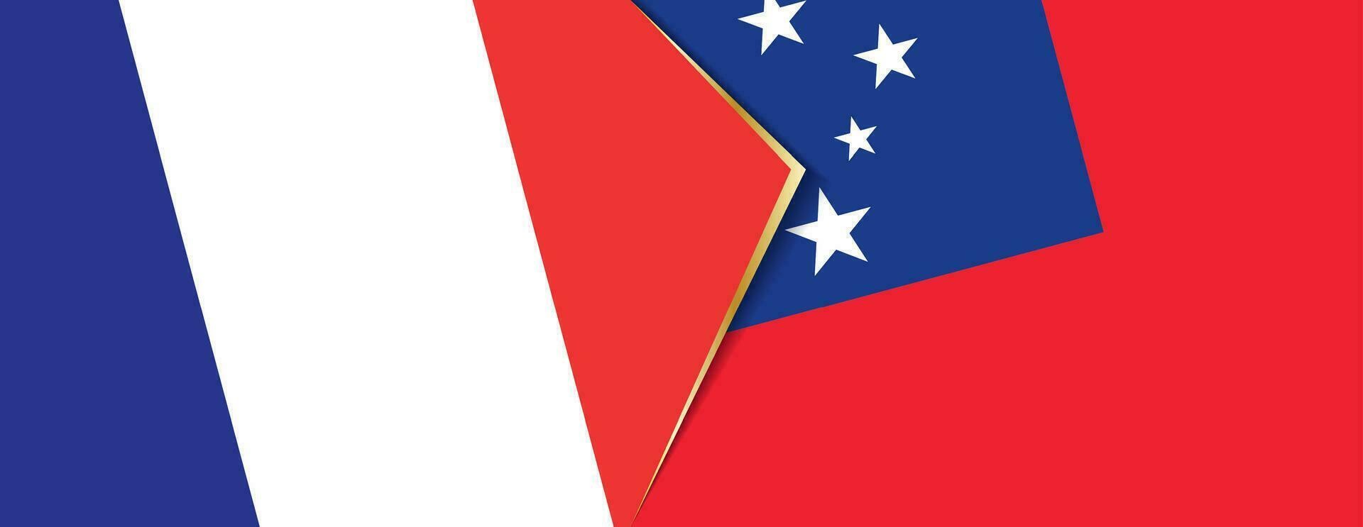France and Samoa flags, two vector flags.