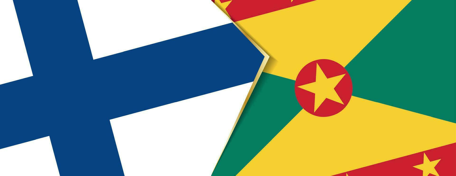 Finland and Grenada flags, two vector flags.