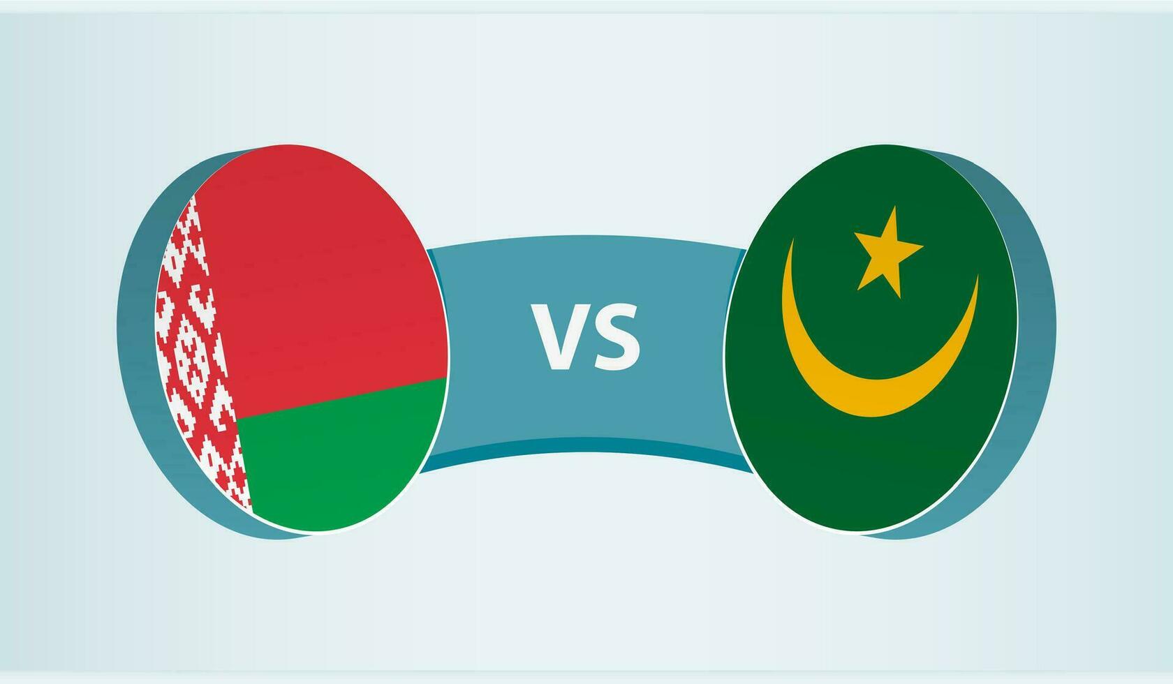 bielorrusia versus Mauritania, equipo Deportes competencia concepto. vector