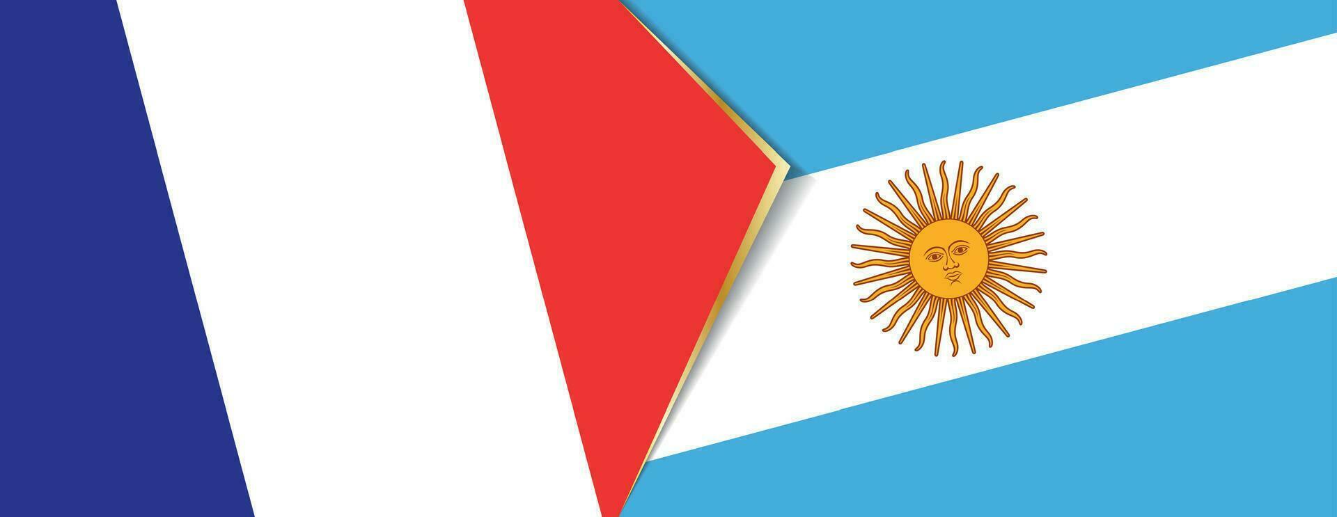 France and Argentina flags, two vector flags.