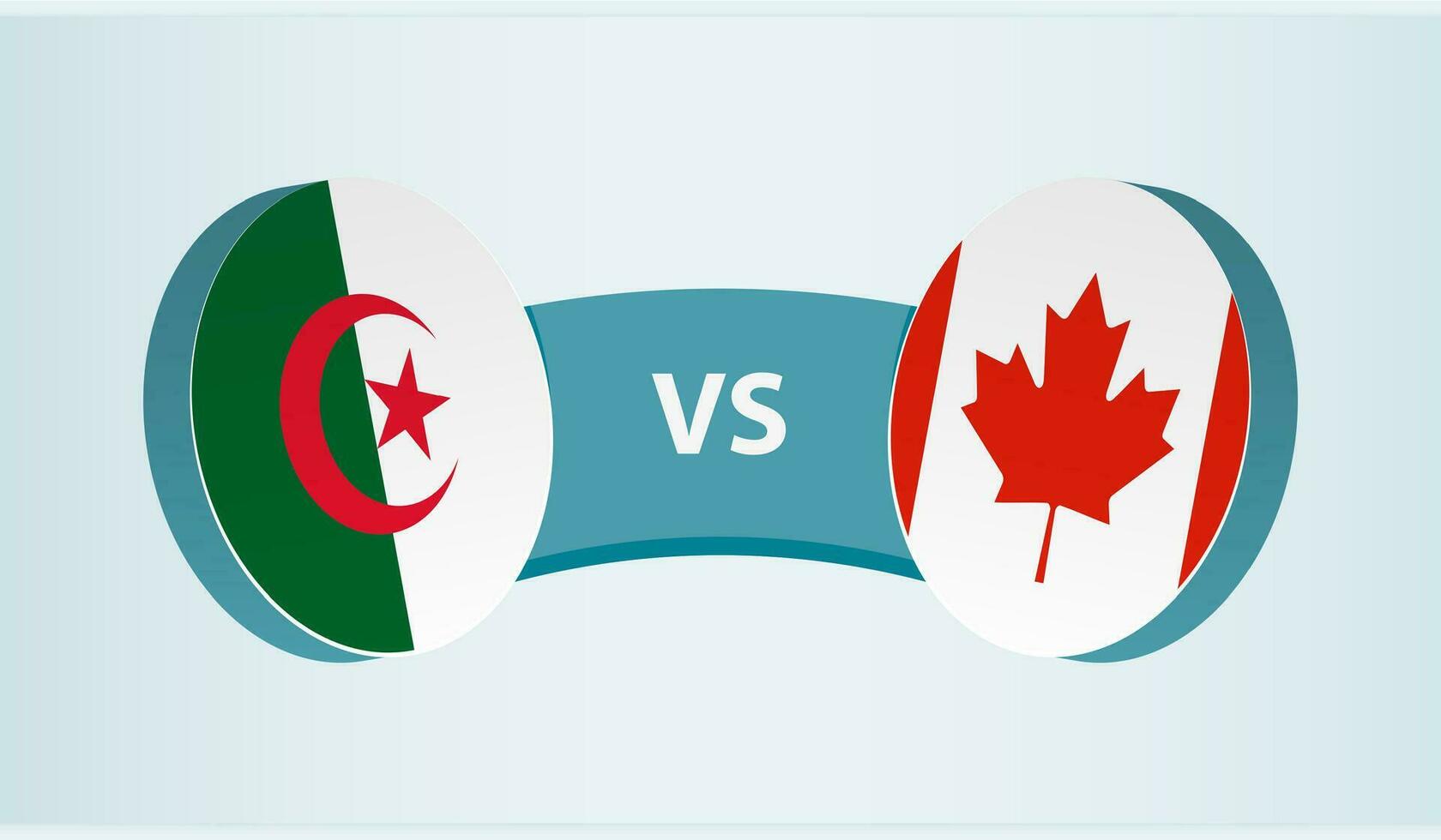 Algeria versus Canada, team sports competition concept. vector