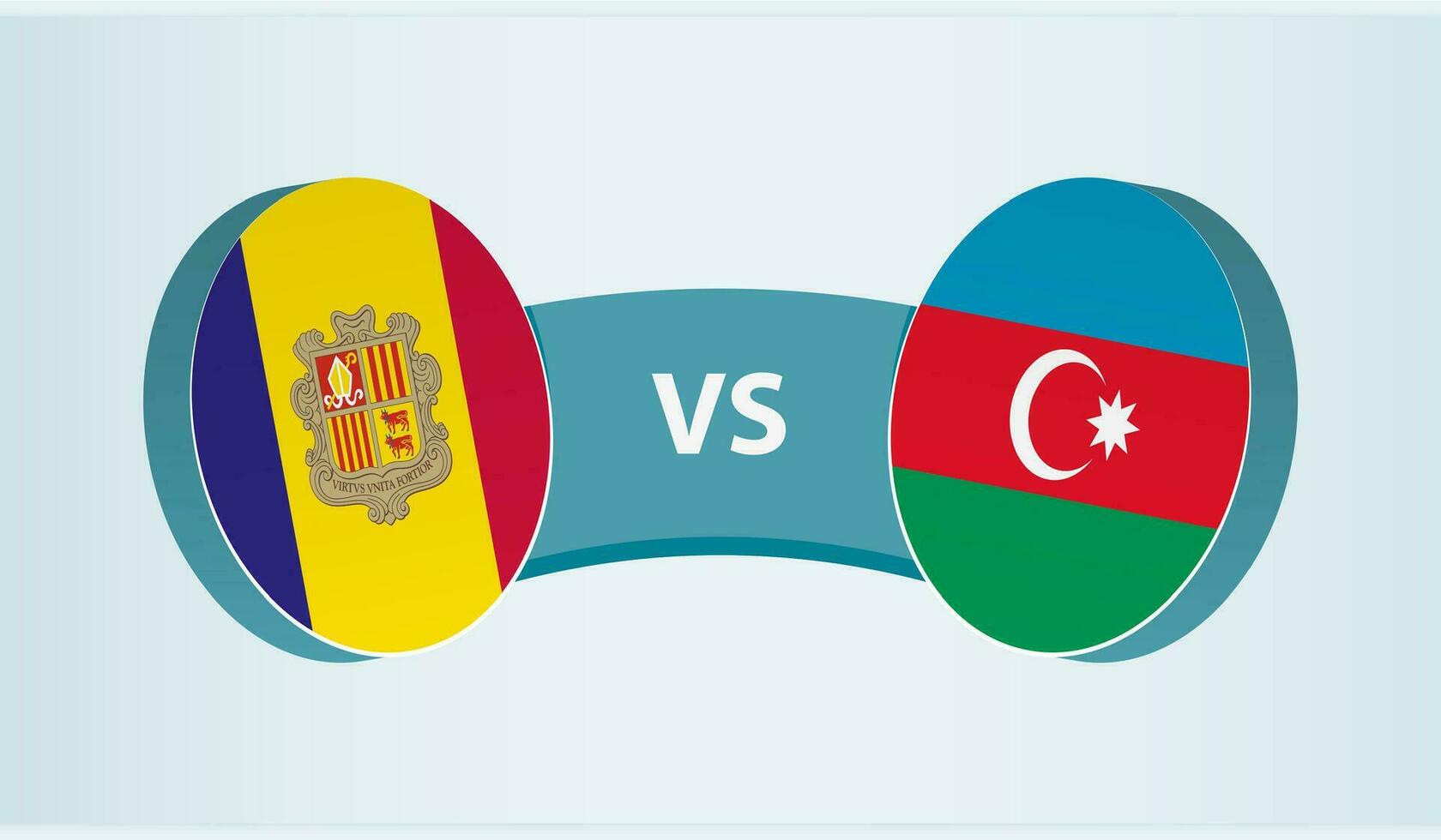 andorra versus azerbaiyán, equipo Deportes competencia concepto. vector