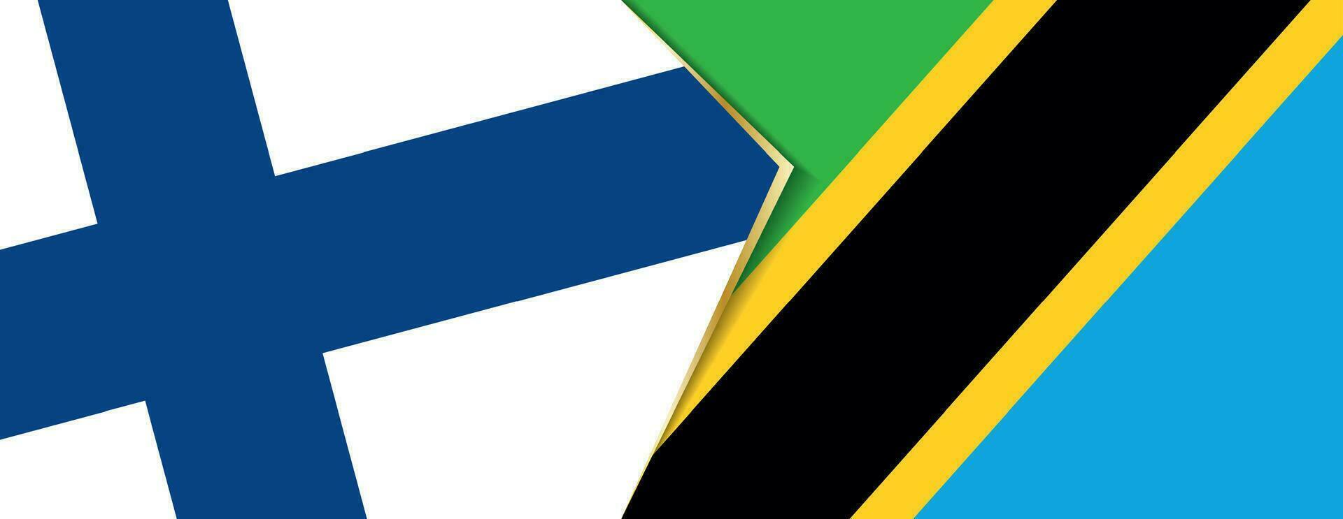 Finland and Tanzania flags, two vector flags.